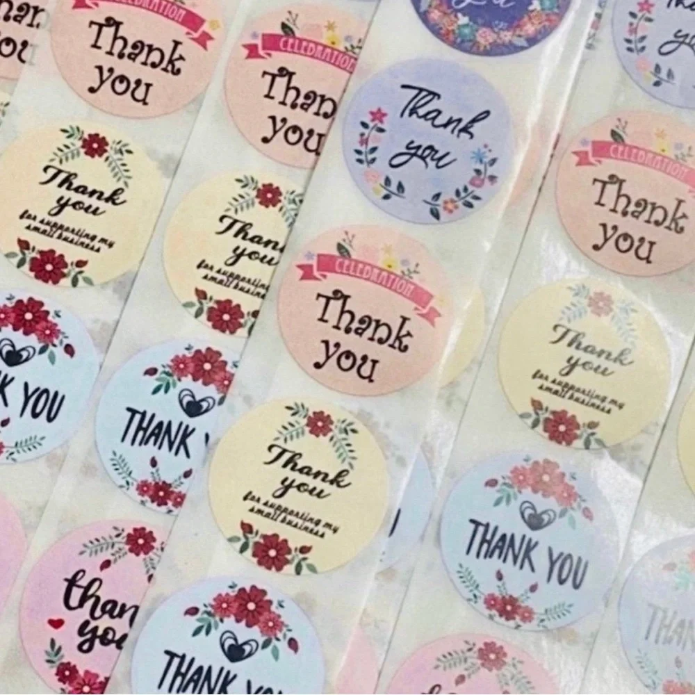 40 Small Thank You Stickers! (Quarter Size)
